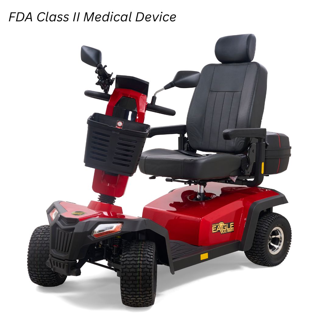 Golden Eagle All-Terrain mobility scooter in red