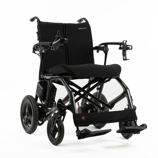 AEROLUX 2C Power Wheelchair, three-quarter angle view