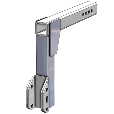 AL1258HD Class 3 Heavy Duty Extra Long Hitch Adapter – 8" Drop (24"–26" Hitch Height)