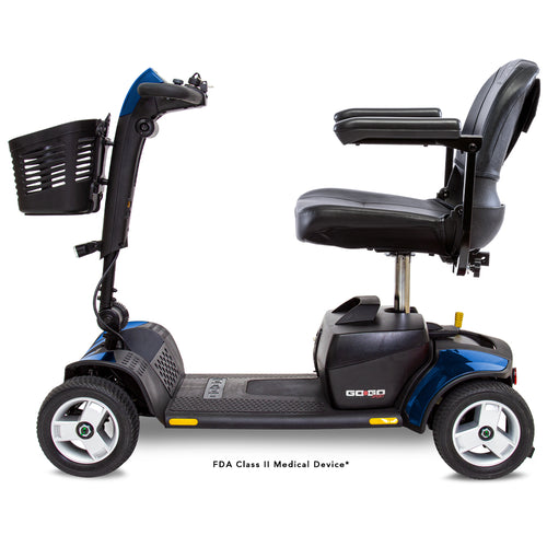 Go Go® Sport 4-Wheel Portable Scooter - Quad Configuration - Blue - Left Side - Image 4
Go Go Sport 4-Wheel Travel Scooter (S74) – 325 lb Capacity with EZ Turn Technology
