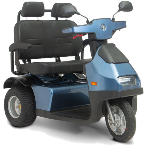 AfiScooter S3 Dual Seat Two-Passenger 3-Wheel Mobility Scooter - Blue - Right Side