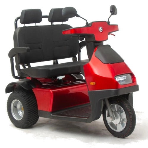 AfiScooter S3 Dual Seat Two-Passenger 3-Wheel Mobility Scooter - Red - Right Side - Image 2