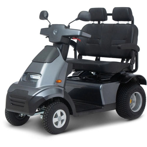 AfiScooter S4 Dual Seat Two-Passenger 4-Wheel Mobility Scooter - Grey - Left Side - Image 2