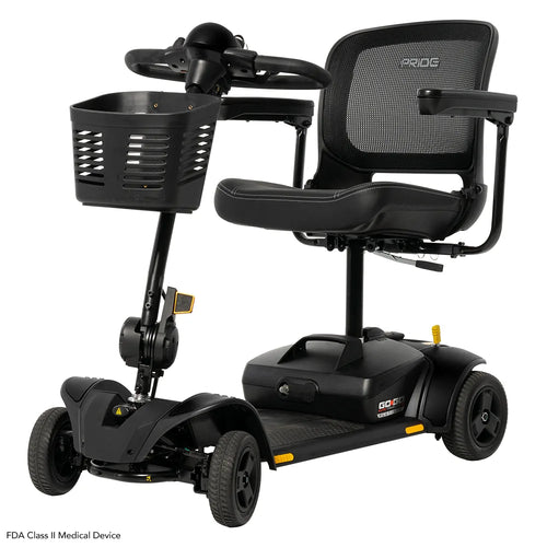 Go Go Elite Traveller 2 Platinum 4-Wheel Scooter in Black Platinum, Left View