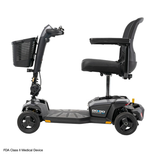 Go-Go Endurance Li 4-Wheel Lithium Battery Scooter in Grey, Left View