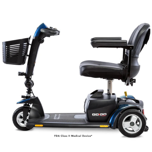 Go Go Sport 3-Wheel Portable Scooter - Tri-Configuration in Blue, Left View
