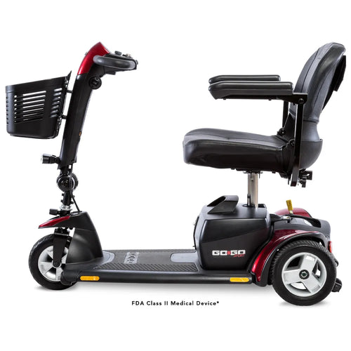 Go Go Sport 3-Wheel Portable Scooter - Tri-Configuration in Red, Left View