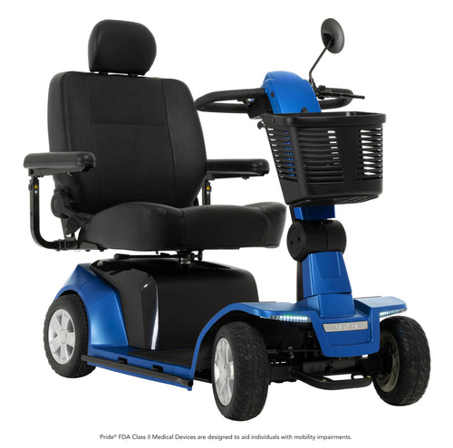 Maxima 4-Wheel Stability Base Scooter by Pride Mobility in Blue, Right View