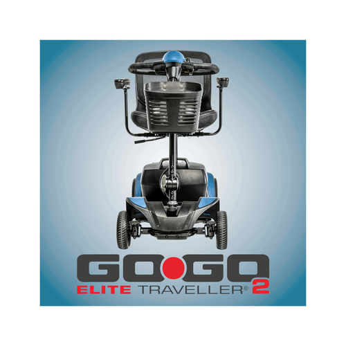 Go-Go® Elite Traveller® 2, 4-Wheel Stability Scooter - Blue - Image 2