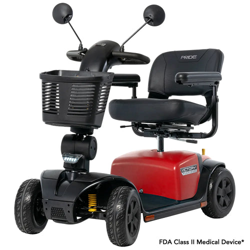 Pride Victory Platinum, 4 Wheel in Red Platinum, Left View