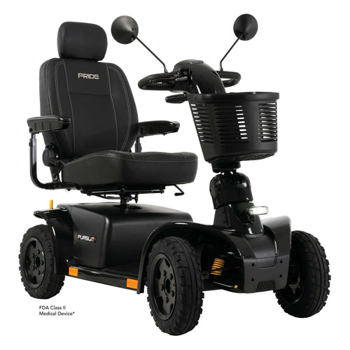 Pursuit 2.0 4-Wheel Outdoor Mobility Scooter by Pride Mobility in Black, Right View
