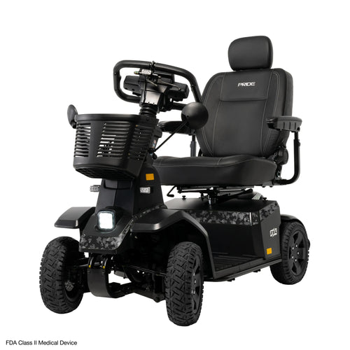 PX4 4-Wheel Stability Mobility Scooter by Pride in Black, Left View